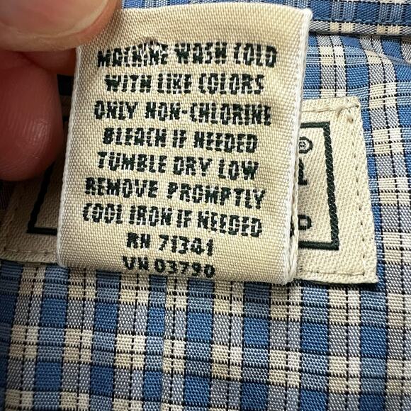 L.L. Bean Men's size Medium blue Plaid Button Down Shirt - Picture 4 of 9